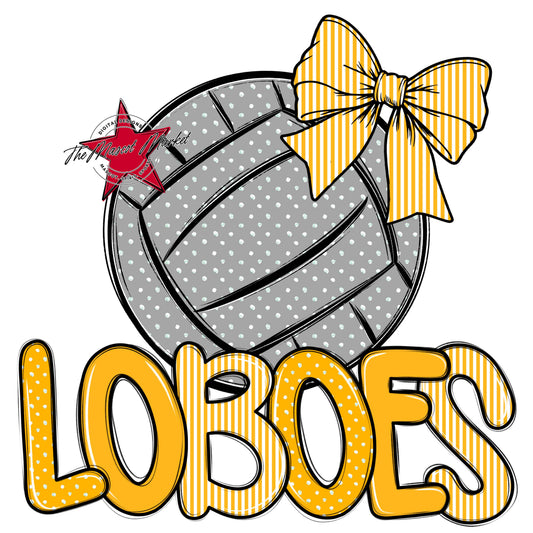 Loboes Volleyball Spirit Design-Yellow