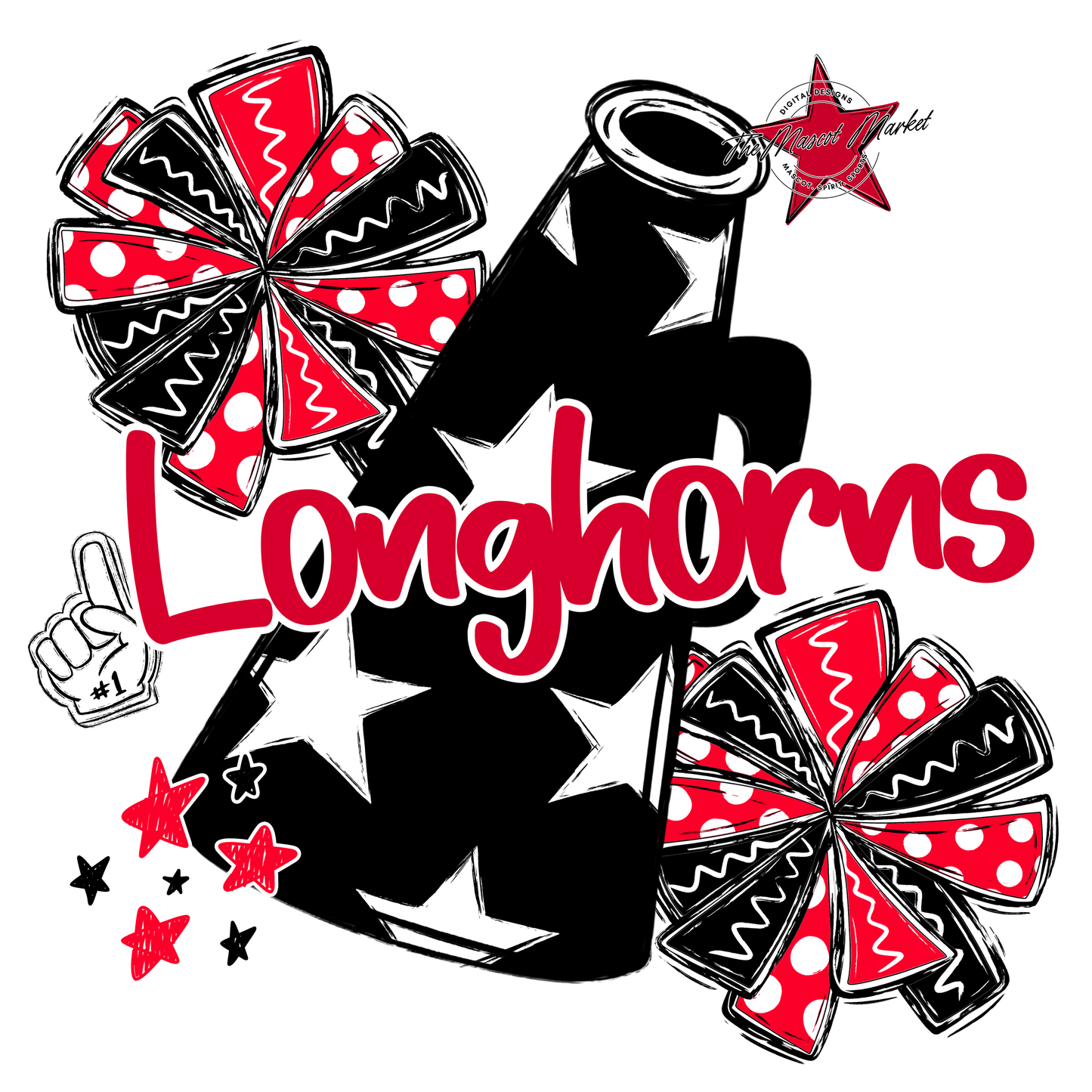 Longhorns Alpha Megaphone Design-Red
