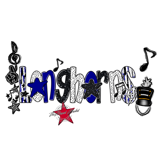 Longhorns Band Scrape-Blue
