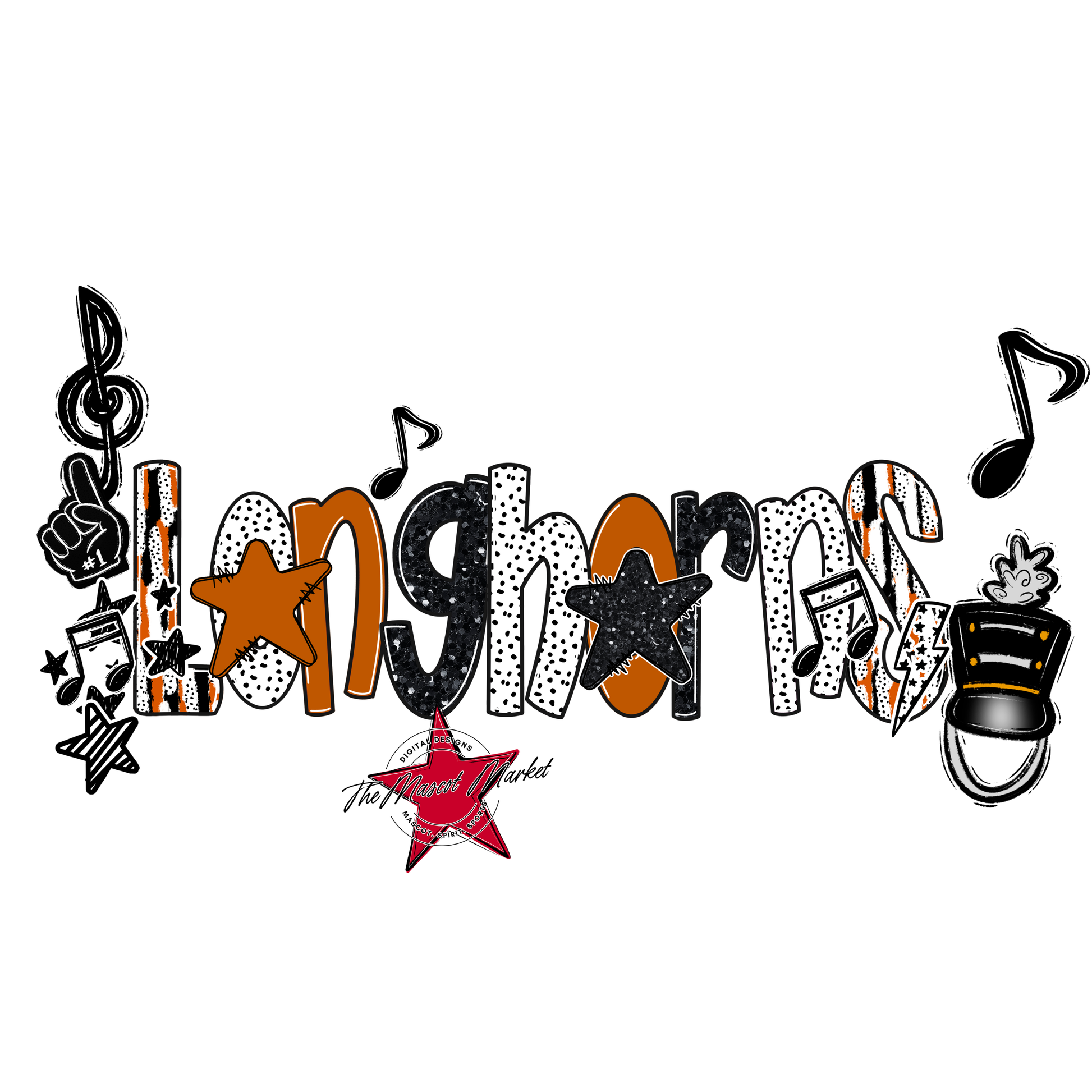 Longhorns Band Scrape-Burnt Orange