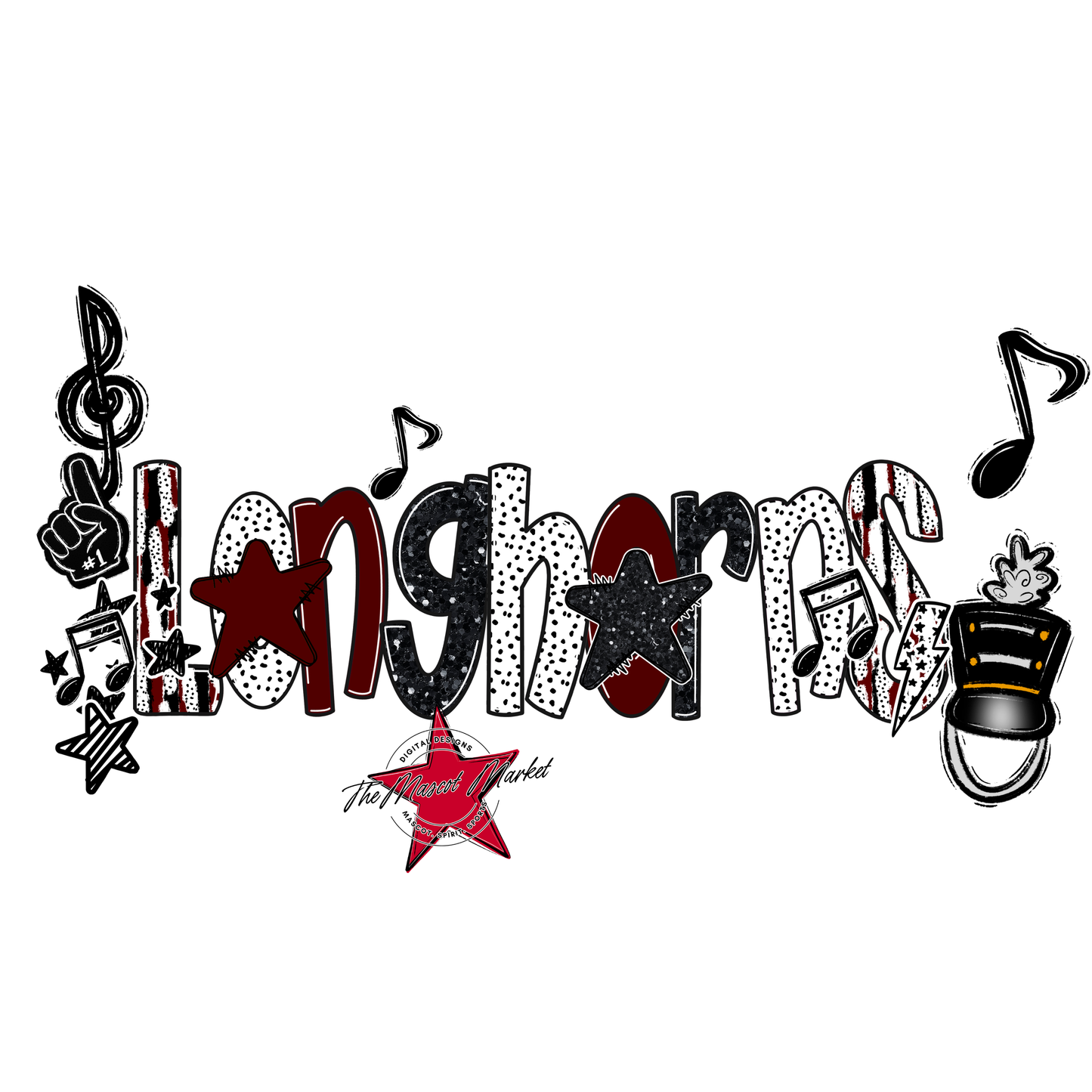 Longhorns Band Scrape-Maroon