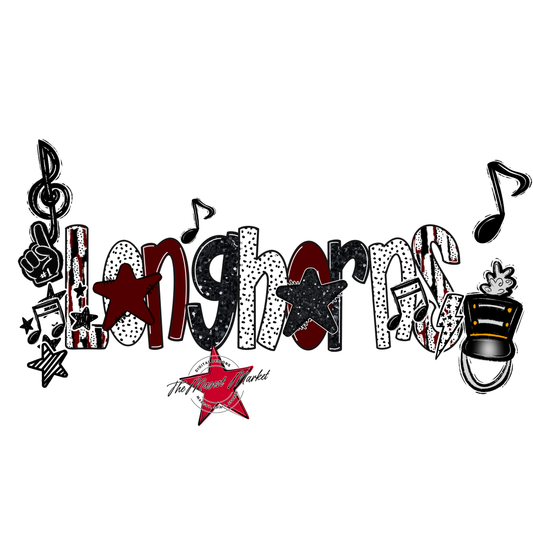 Longhorns Band Scrape-Maroon