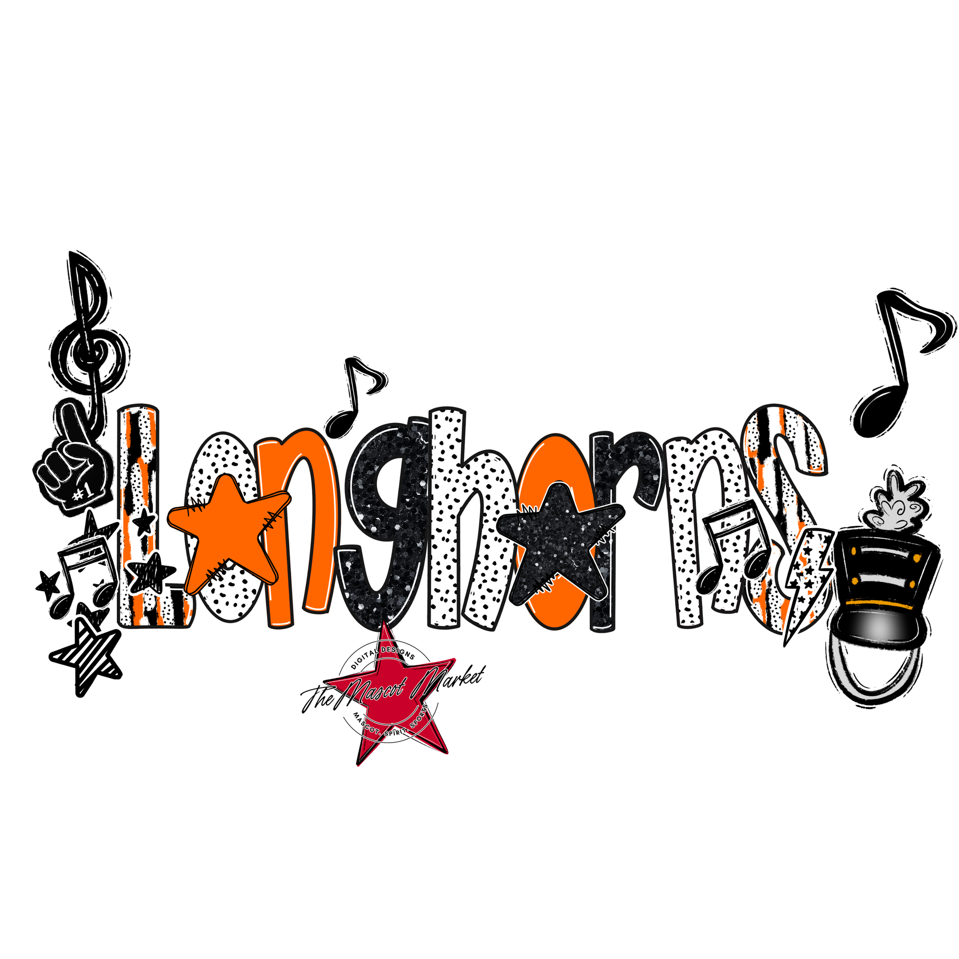 Longhorns Band Scrape-Orange