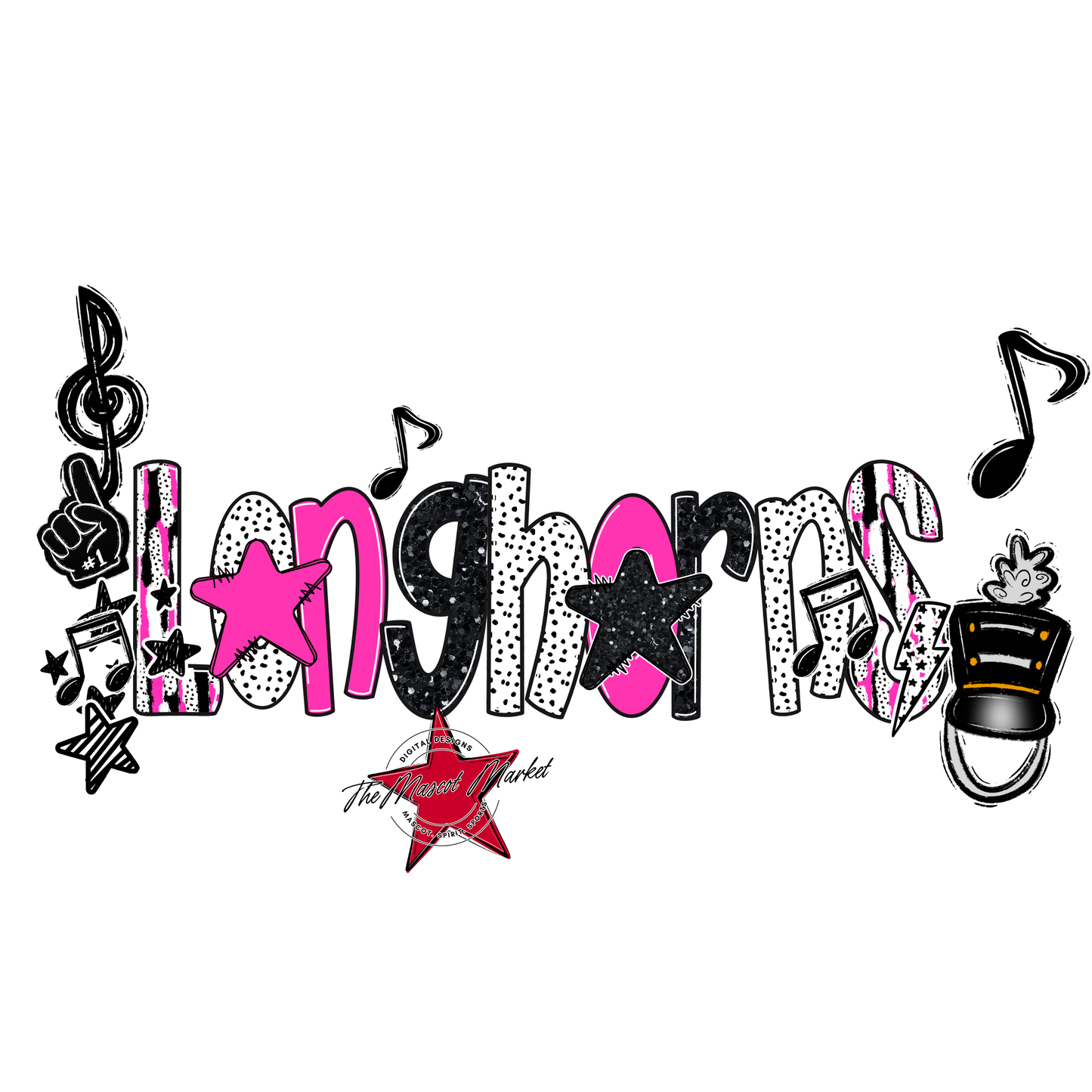 Longhorns Band Scrape-Pink