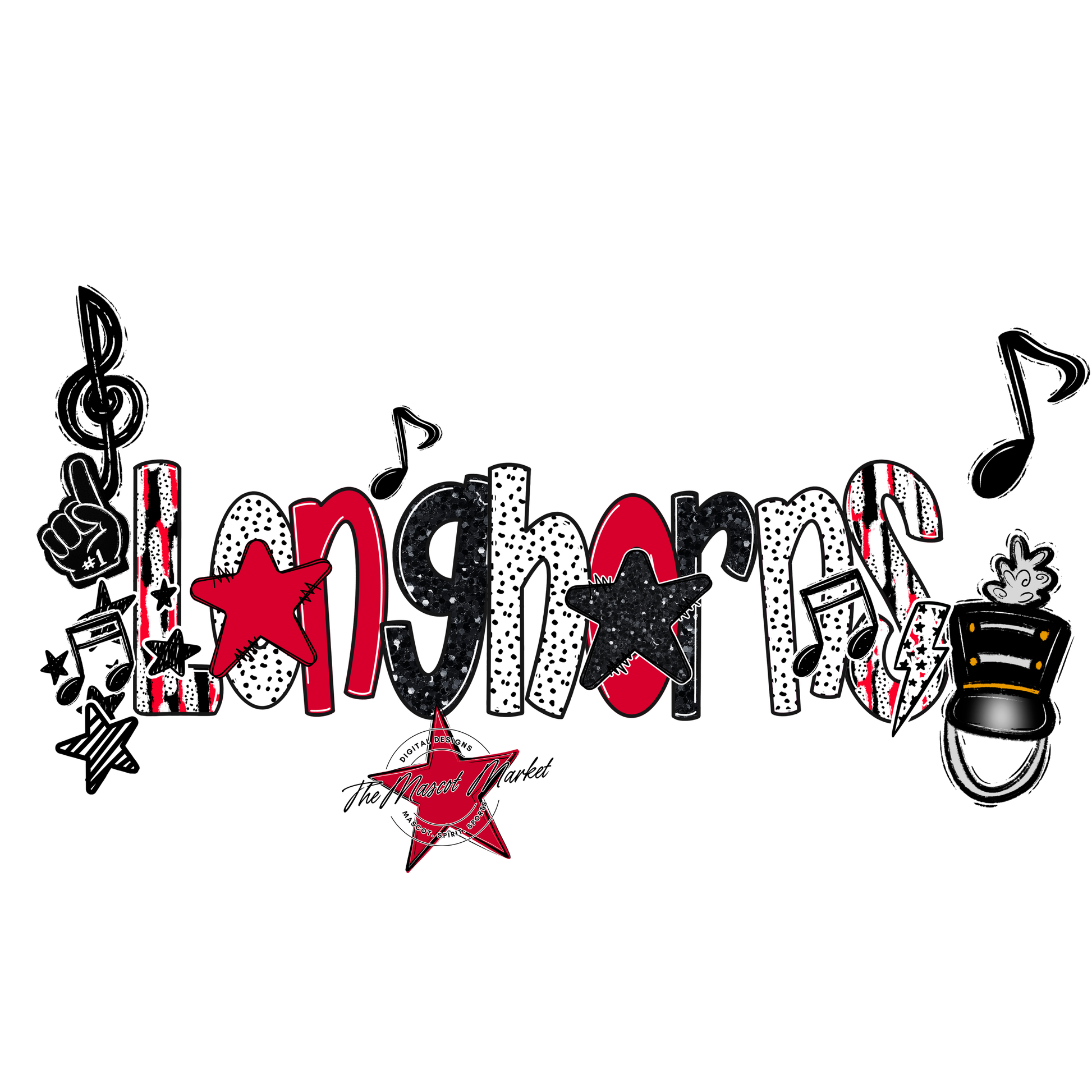 Longhorns Band Scrape-Red