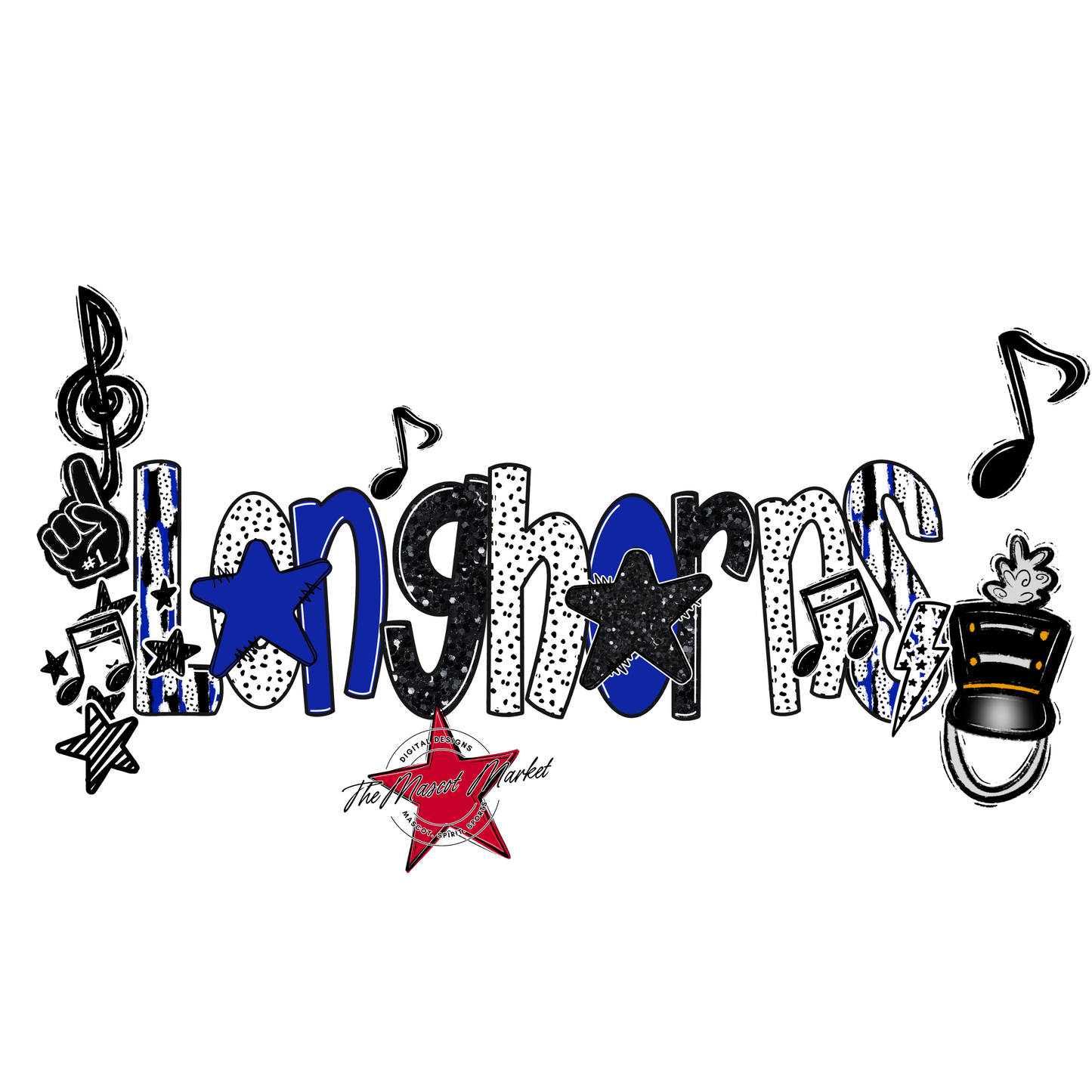 Longhorns Band Scrape-Royal Blue