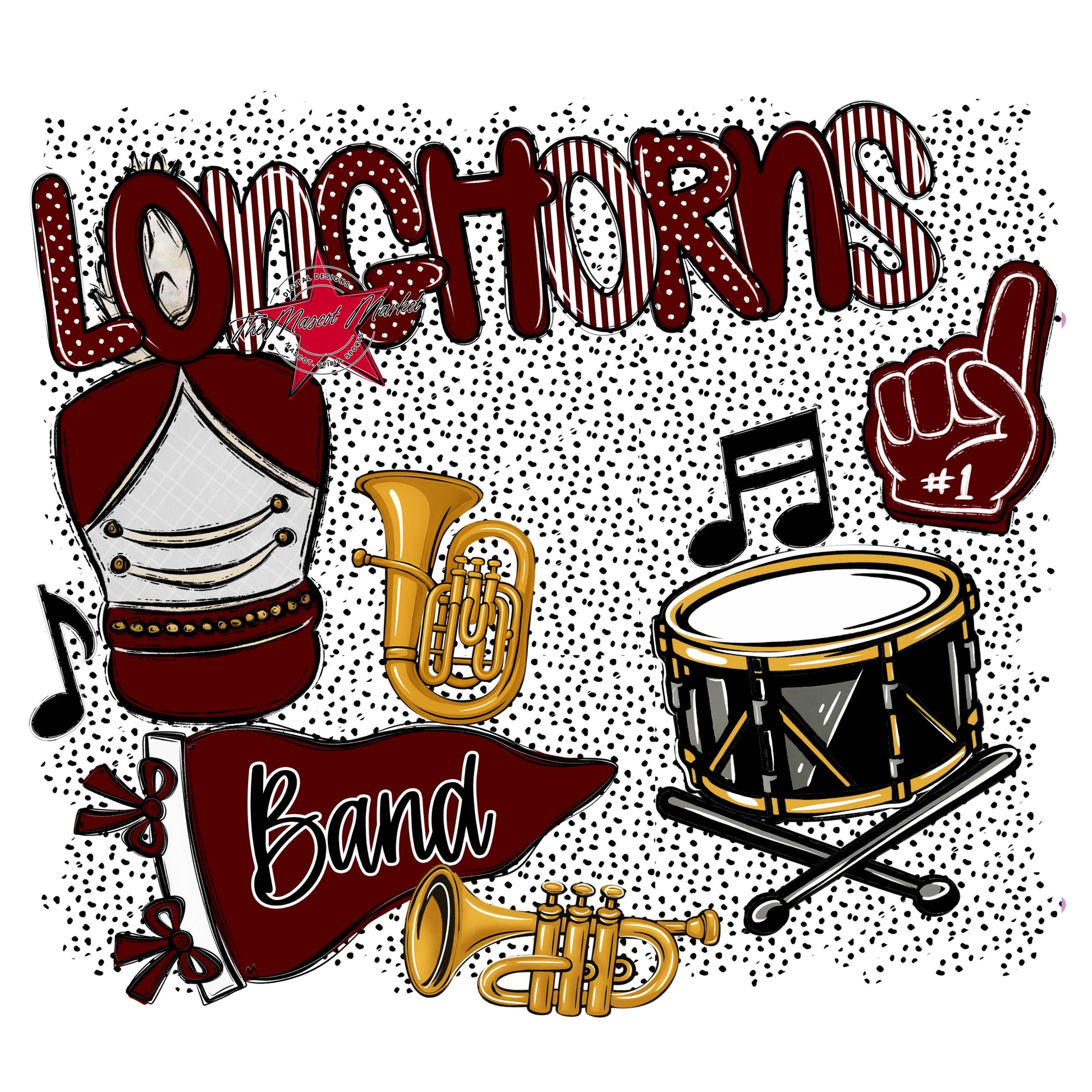 Longhorns Band Spirit-Maroon