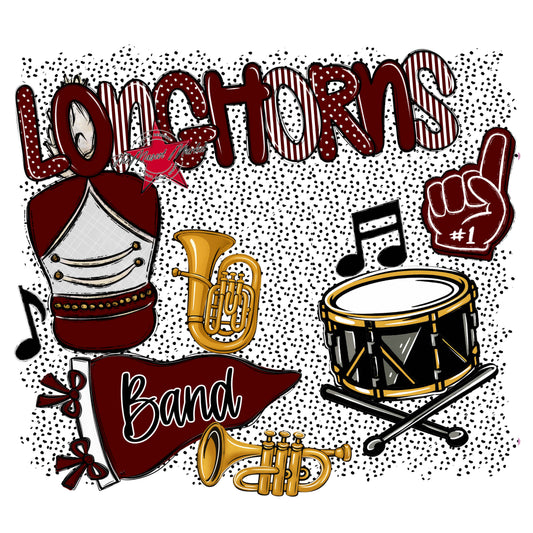 Longhorns Band Spirit-Maroon