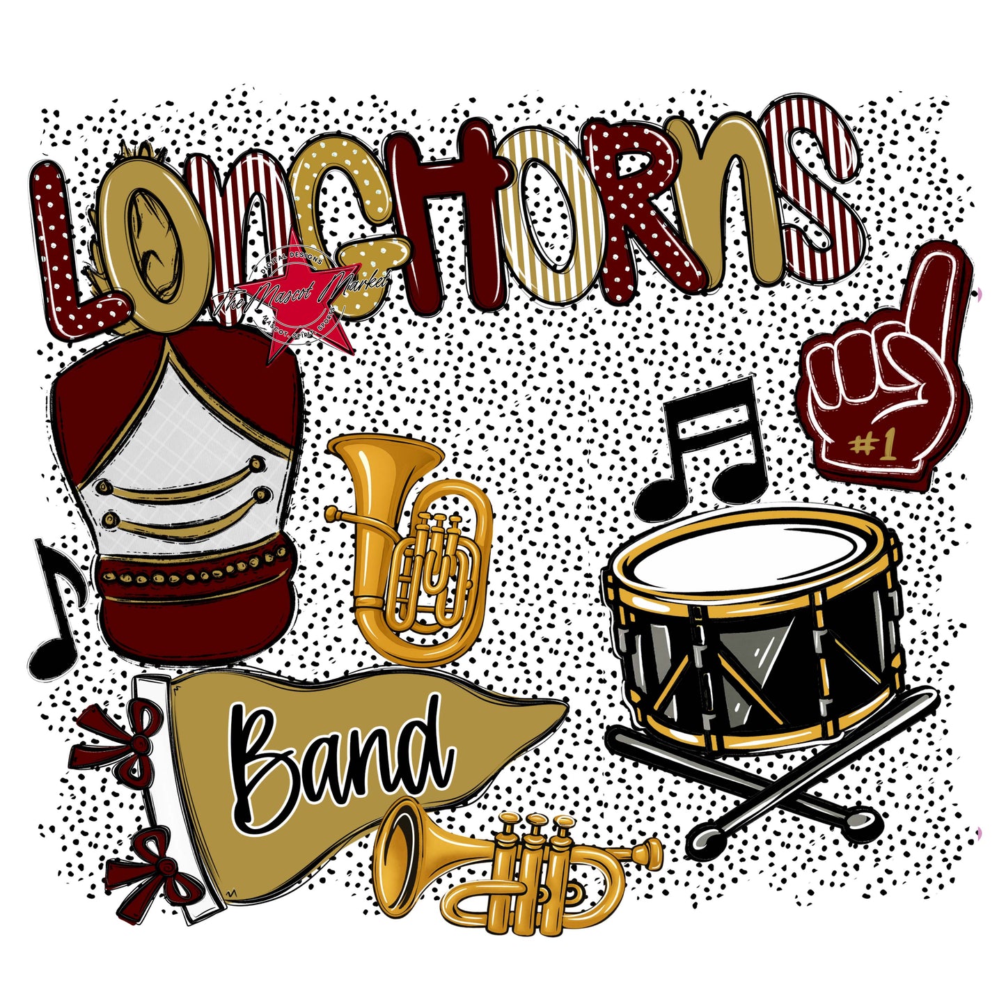 Longhorns Band Spirit-Maroon & Gold