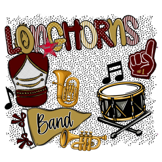 Longhorns Band Spirit-Maroon & Gold