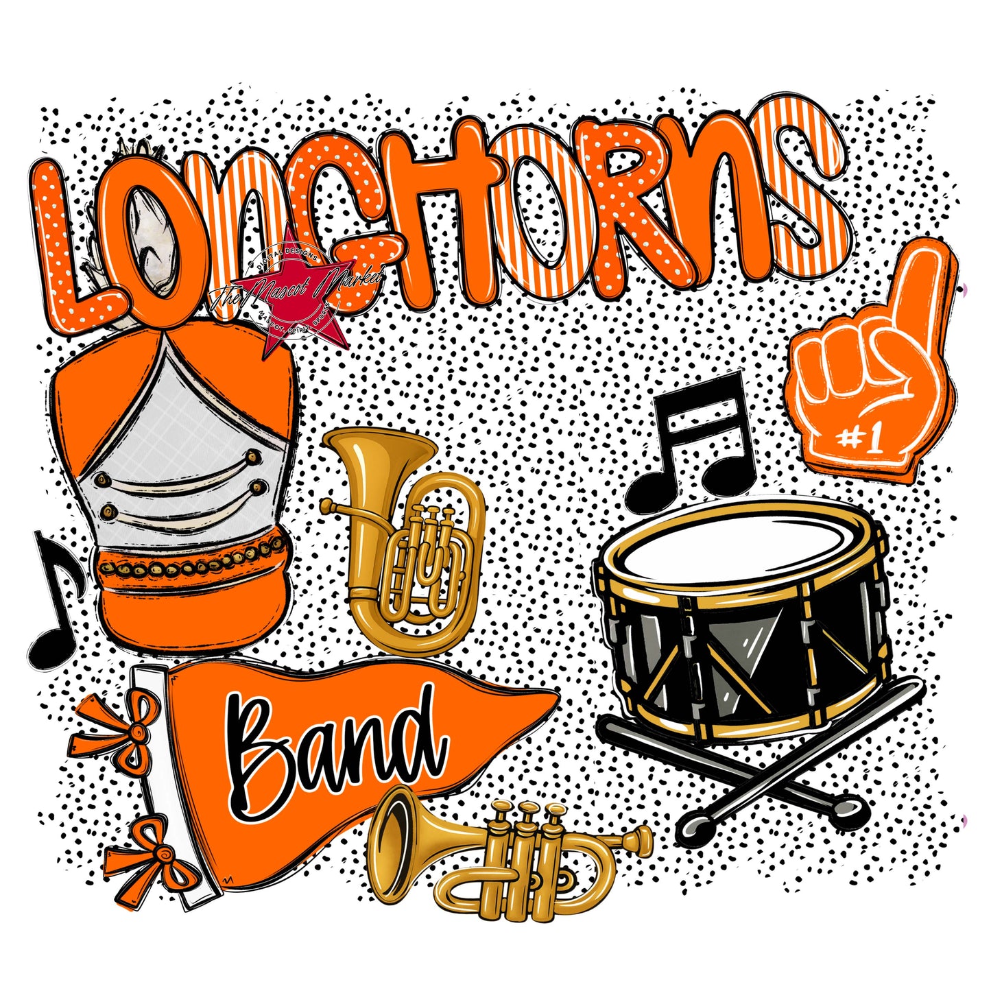 Longhorns Band Spirit-Orange