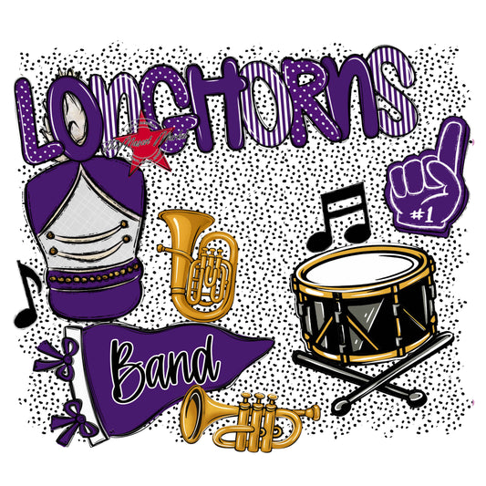 Longhorns Band Spirit-Purple