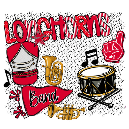 Longhorns Band Spirit-Red