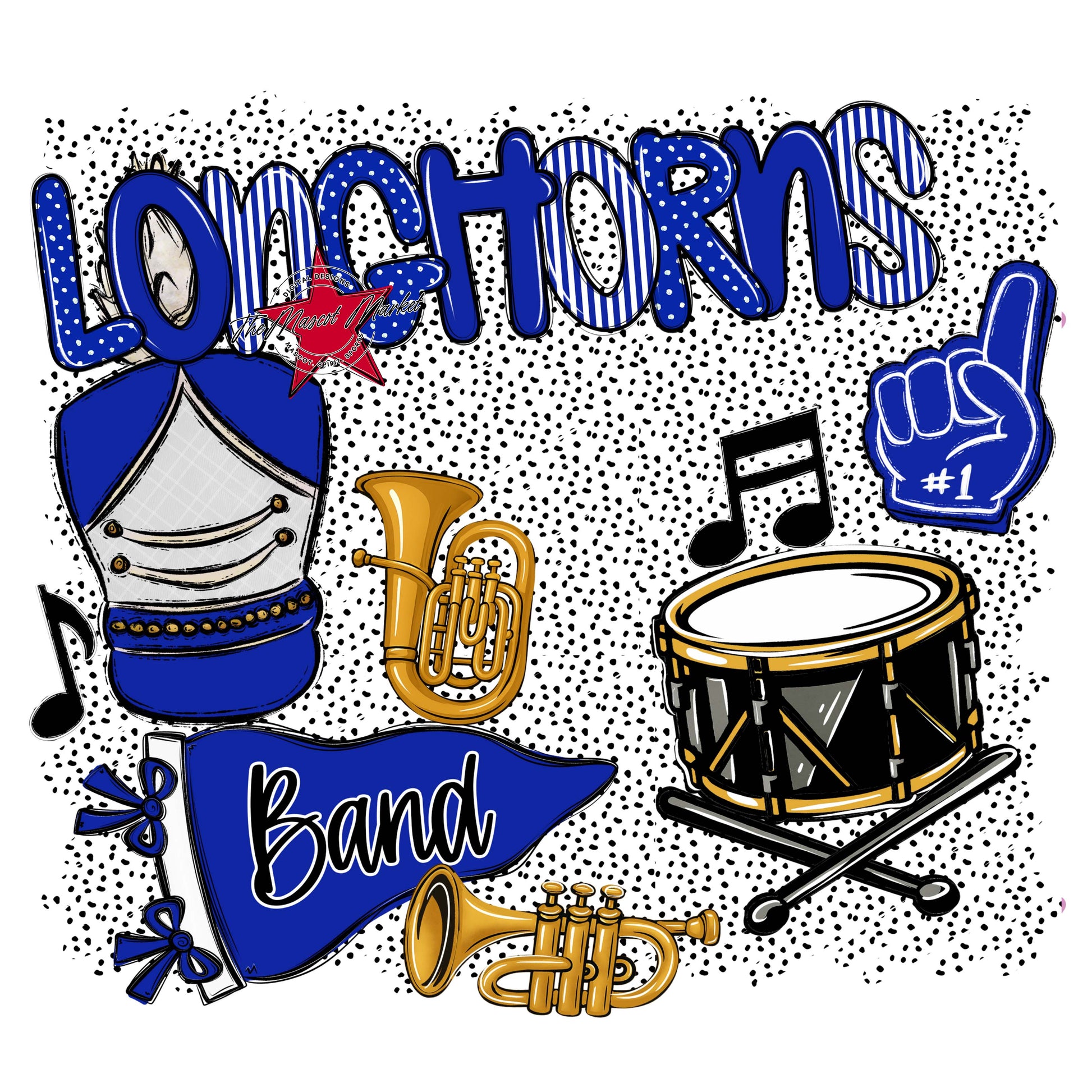 Longhorns Band Spirit-Royal Blue