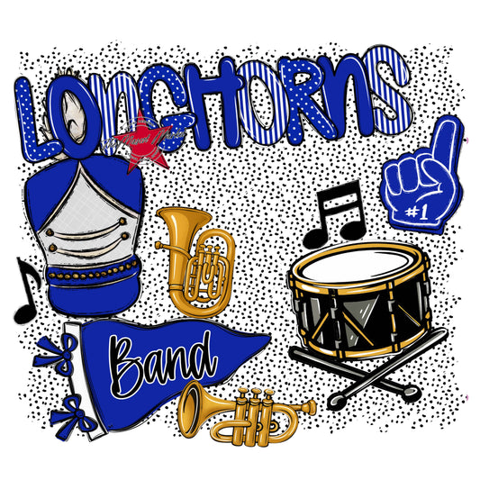 Longhorns Band Spirit-Royal Blue