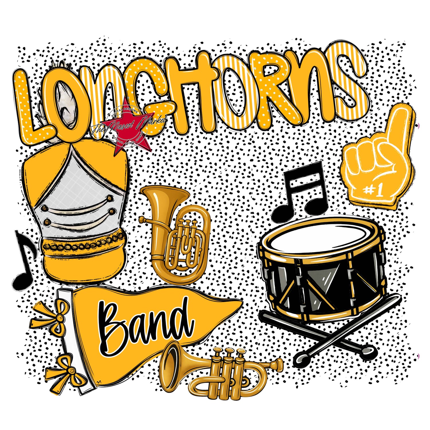 Longhorns Band Spirit-Yellow