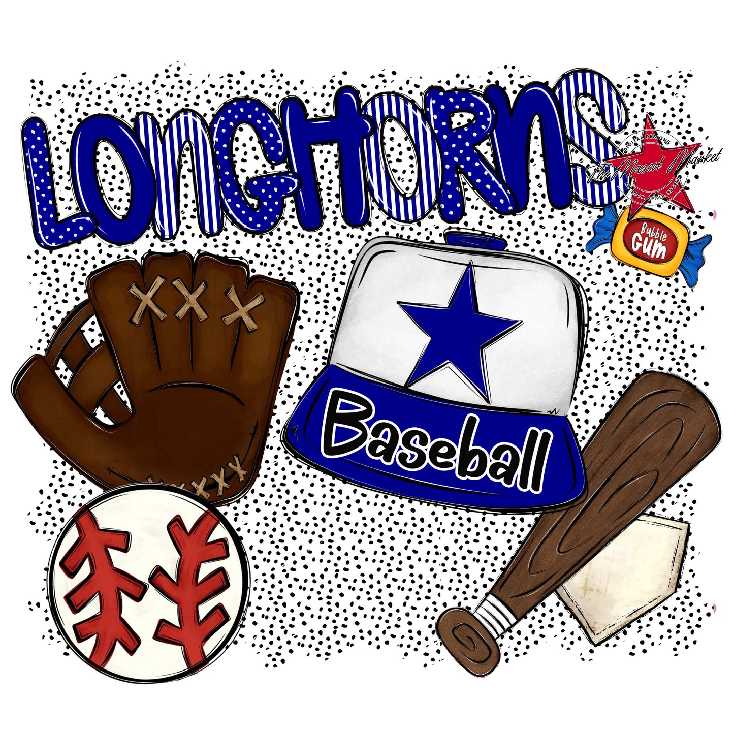 Longhorns Baseball Spirit-Blue