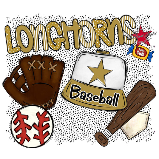 longhorns Baseball Spirit-Gold