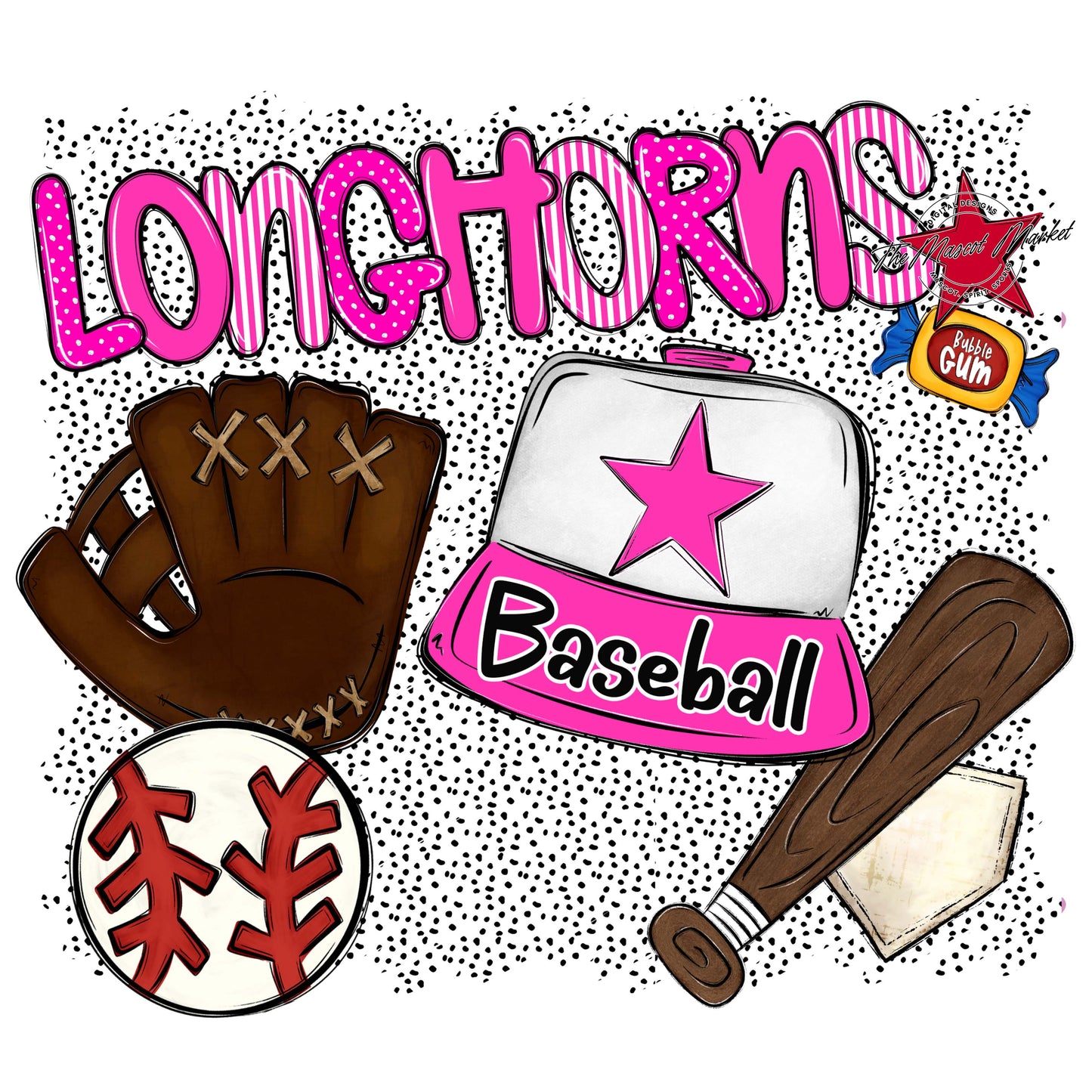 Longhorns Baseball Spirit-Pink