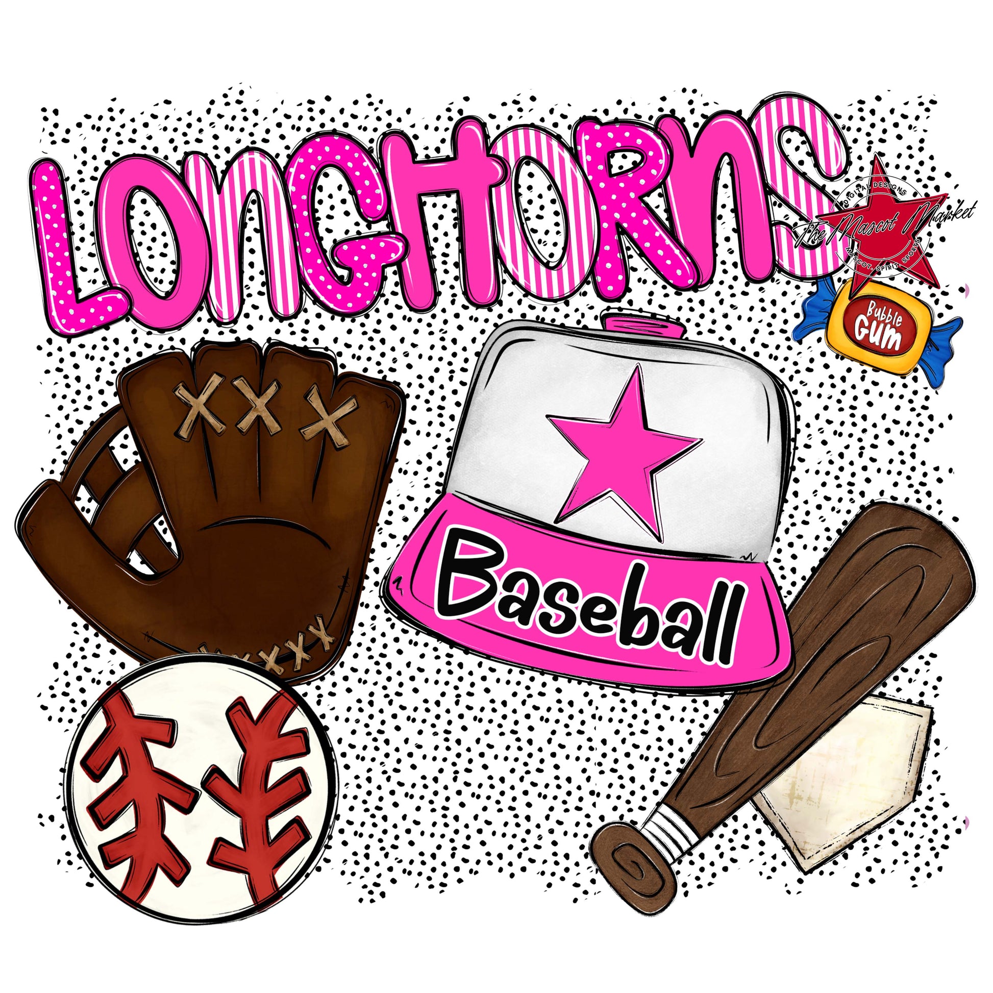 Longhorns Baseball Spirit-Pink