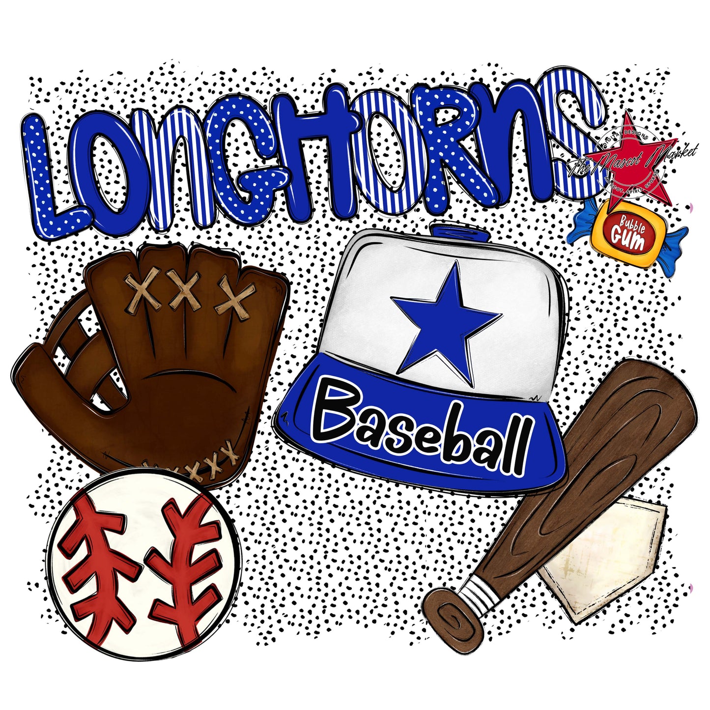 Longhorns Baseball Spirit-Royal Blue