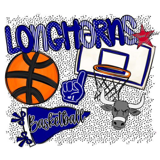 Longhorns Basketball Spirit-Blue