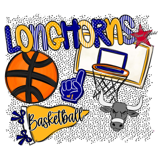 Longhorns Basketball Spirit-Blue & Yellow