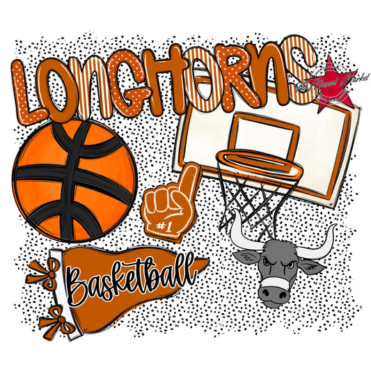 Longhorns Basketball Spirit-Burnt Orange
