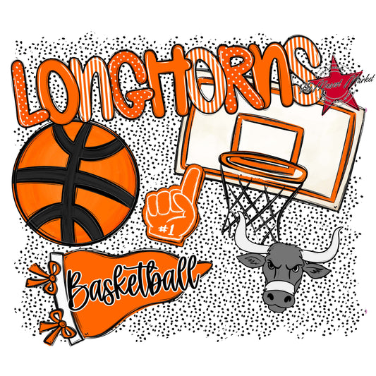 Longhorns Basketball Spirit-Orange