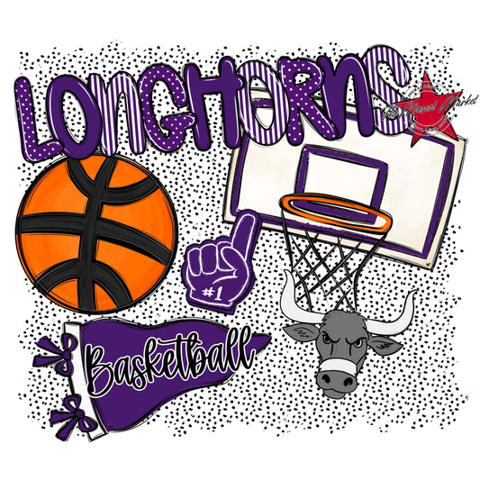Longhorns Basketball Spirit-Purple