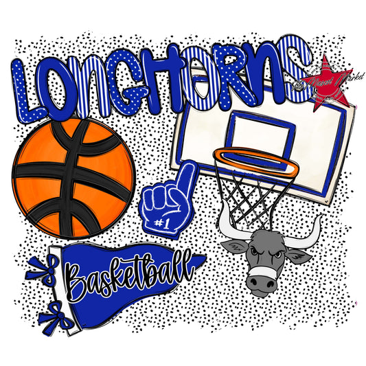 Longhorns Basketball Spirit-Royal Blue