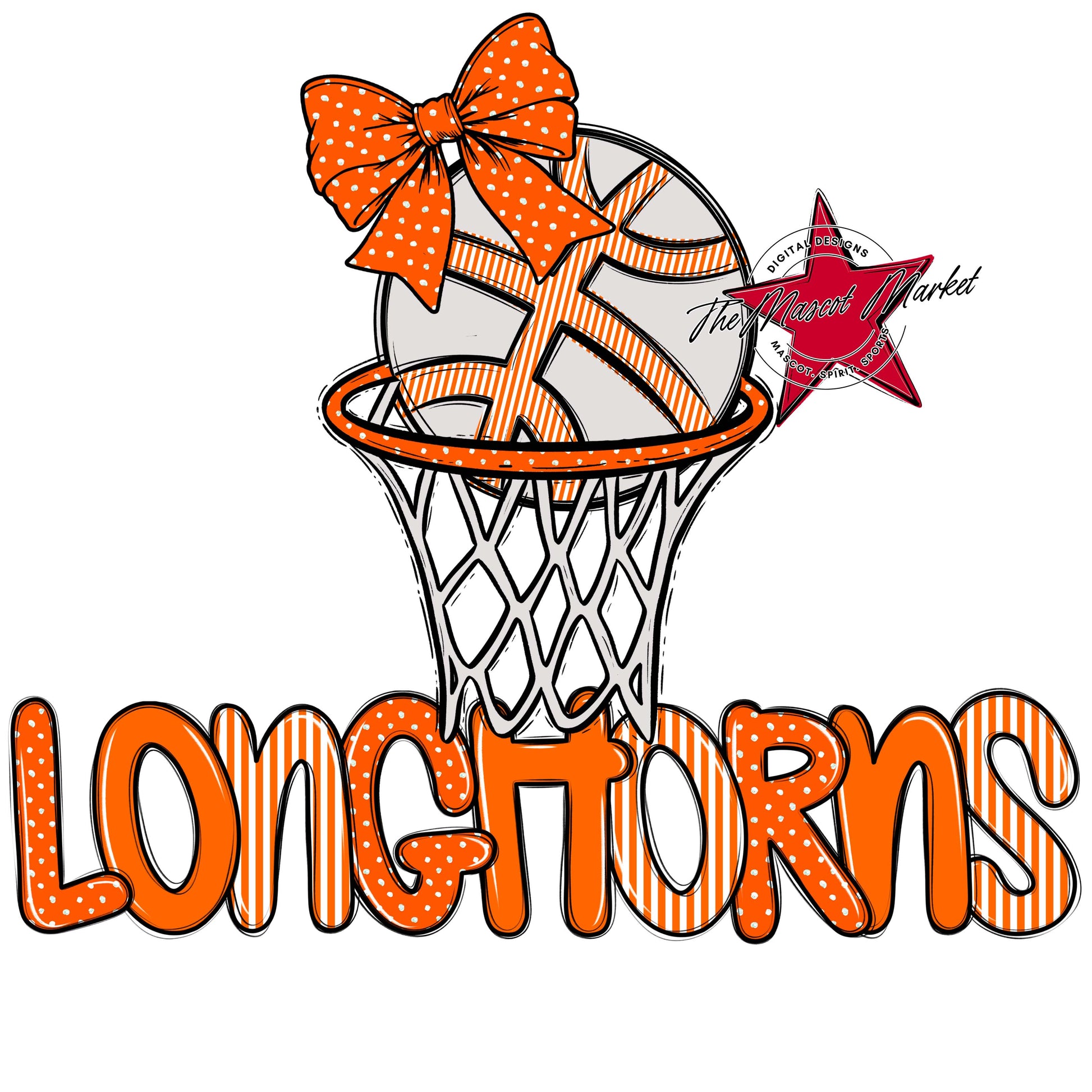 Longhorns Basketball Spirit Design-Orange