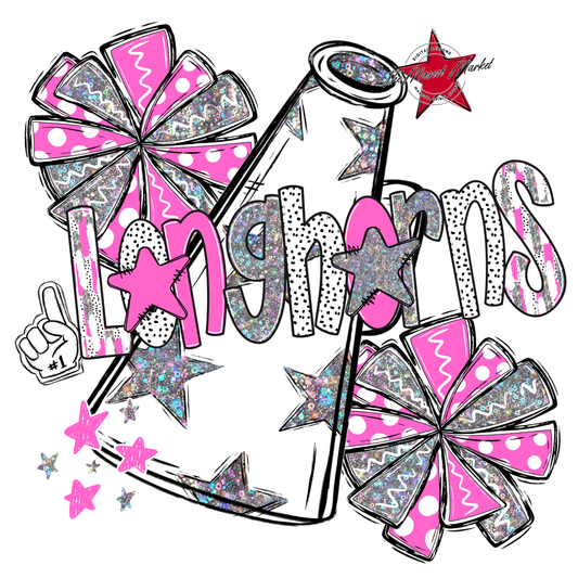 Longhorns Cheer Megaphone Scrape-Baby Pink