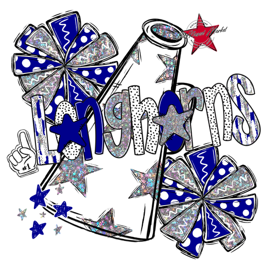 Longhorns Cheer Megaphone Scrape-Blue