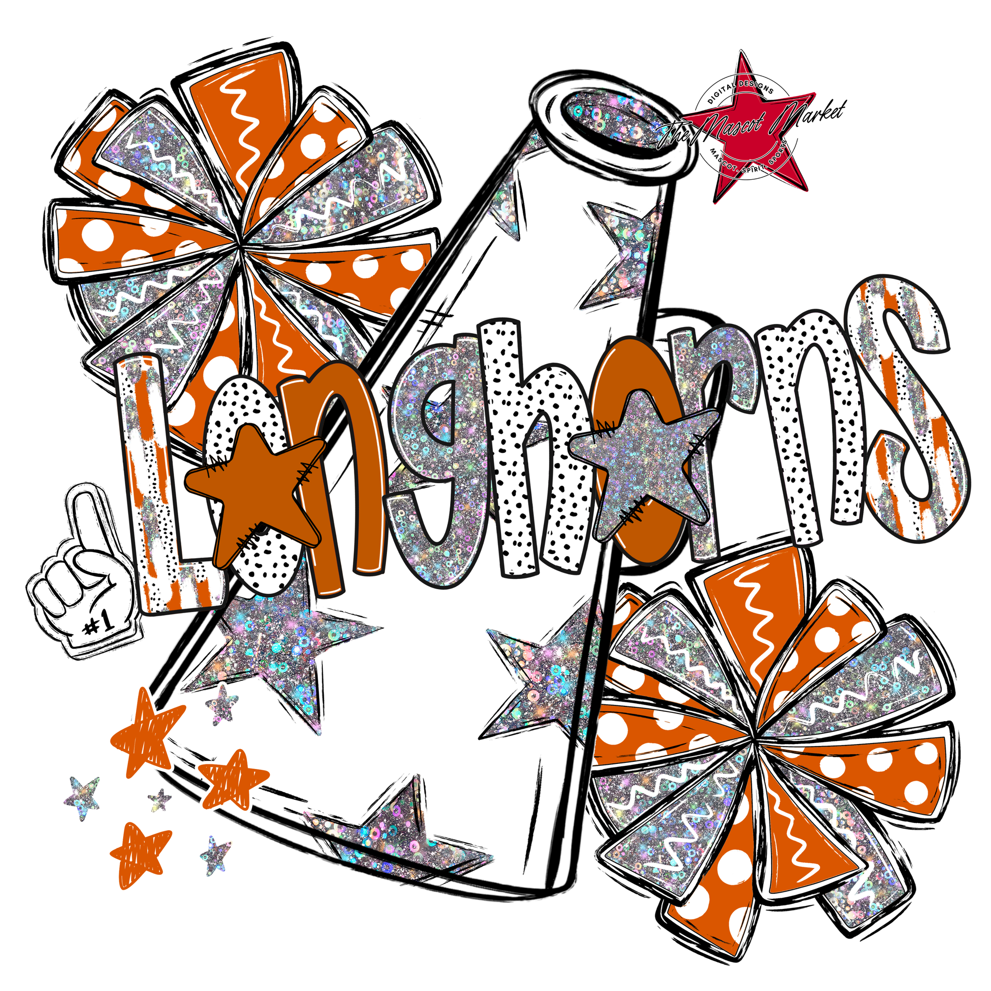 Longhorns Cheer Megaphone Scrape-Burnt Orange