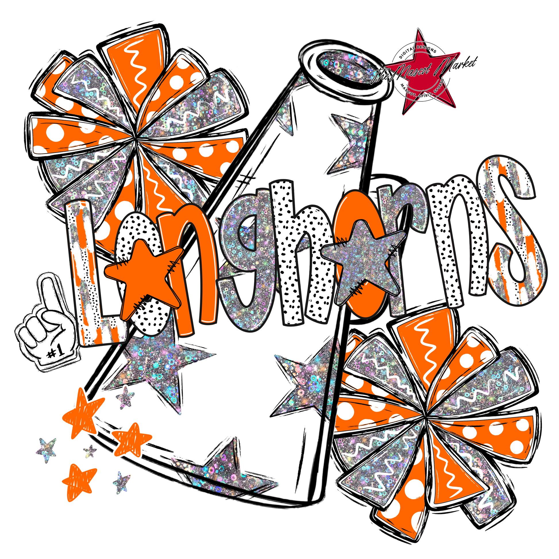 Longhorns Cheer Megaphone Scrape-Orange