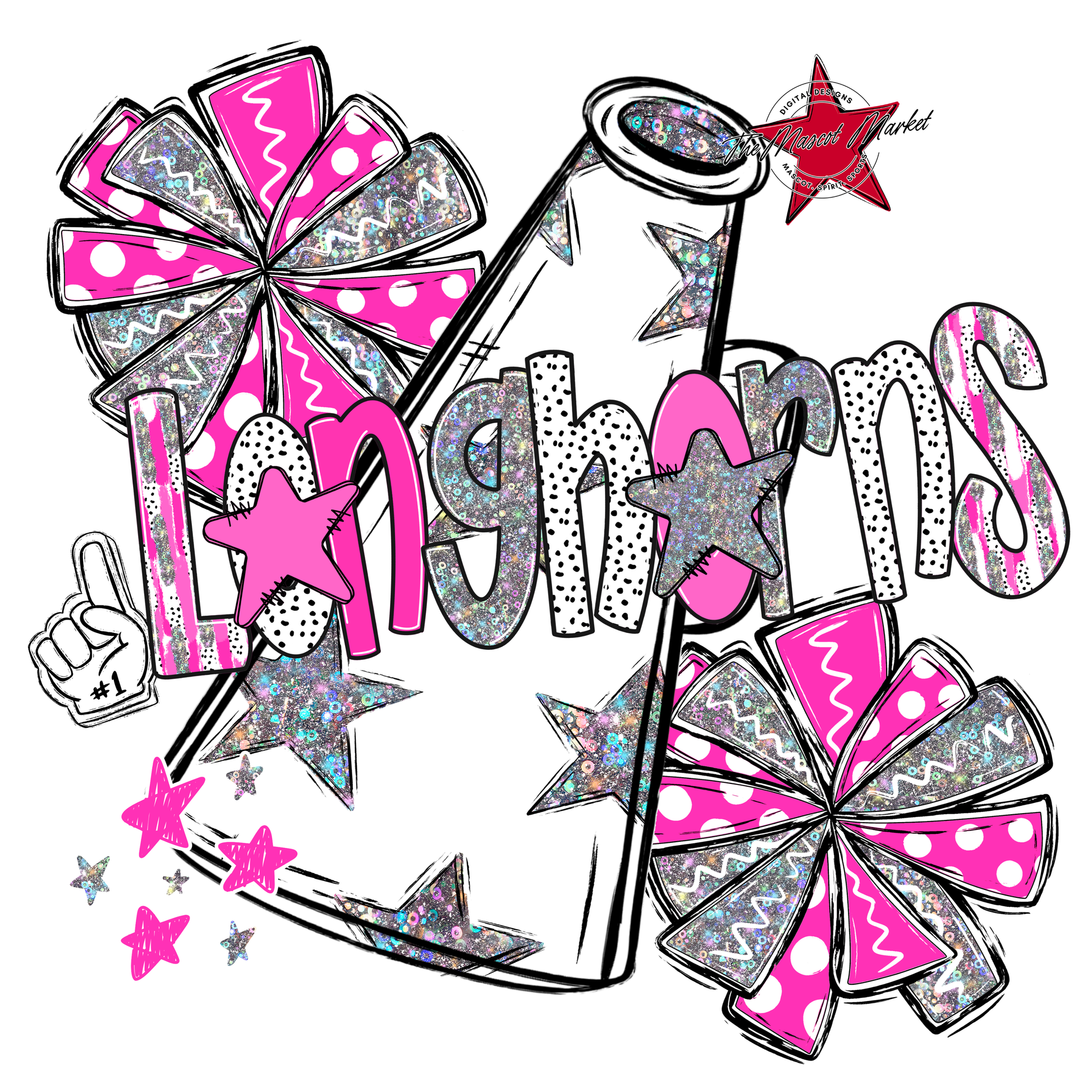 Longhorns Cheer Megaphone Scrape-Pink