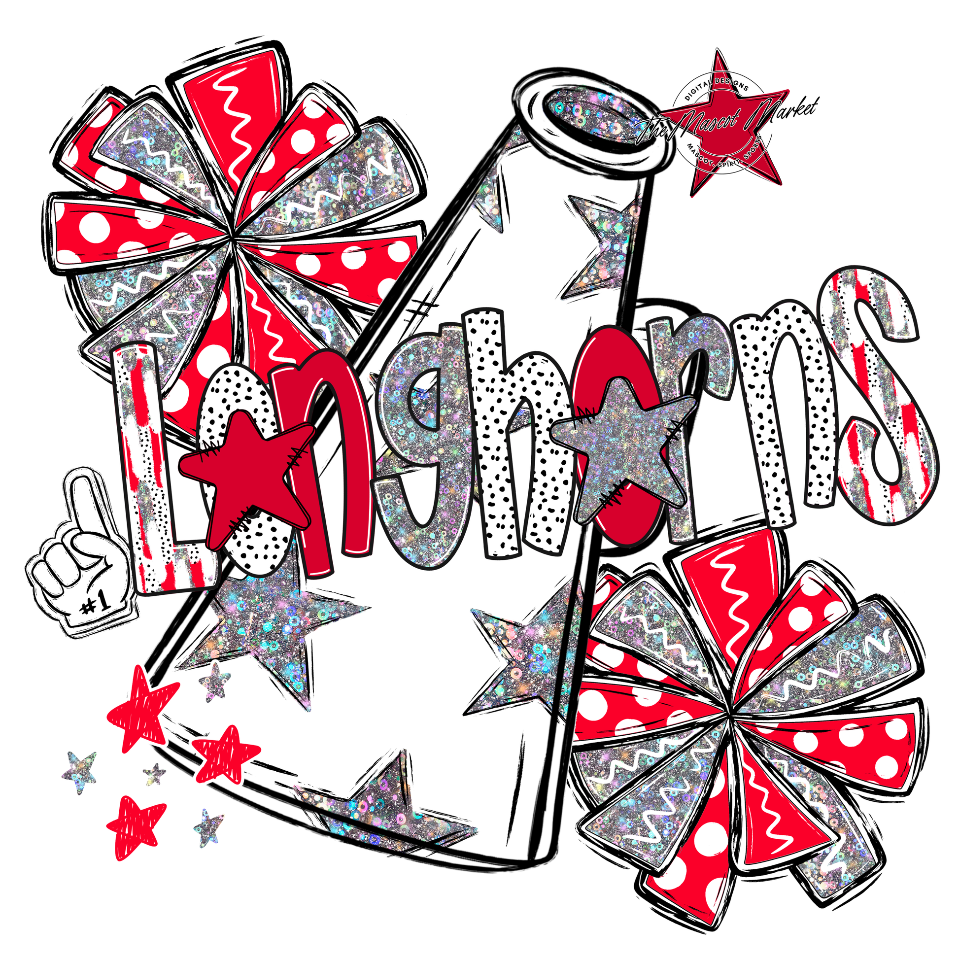 Longhorns Cheer Megaphone Scrape-Red