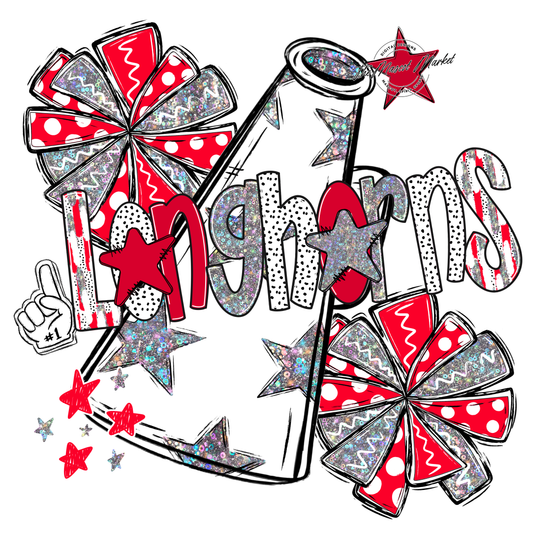 Longhorns Cheer Megaphone Scrape-Red