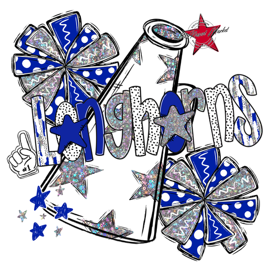 Longhorns Cheer Megaphone Scrape-Royal Blue