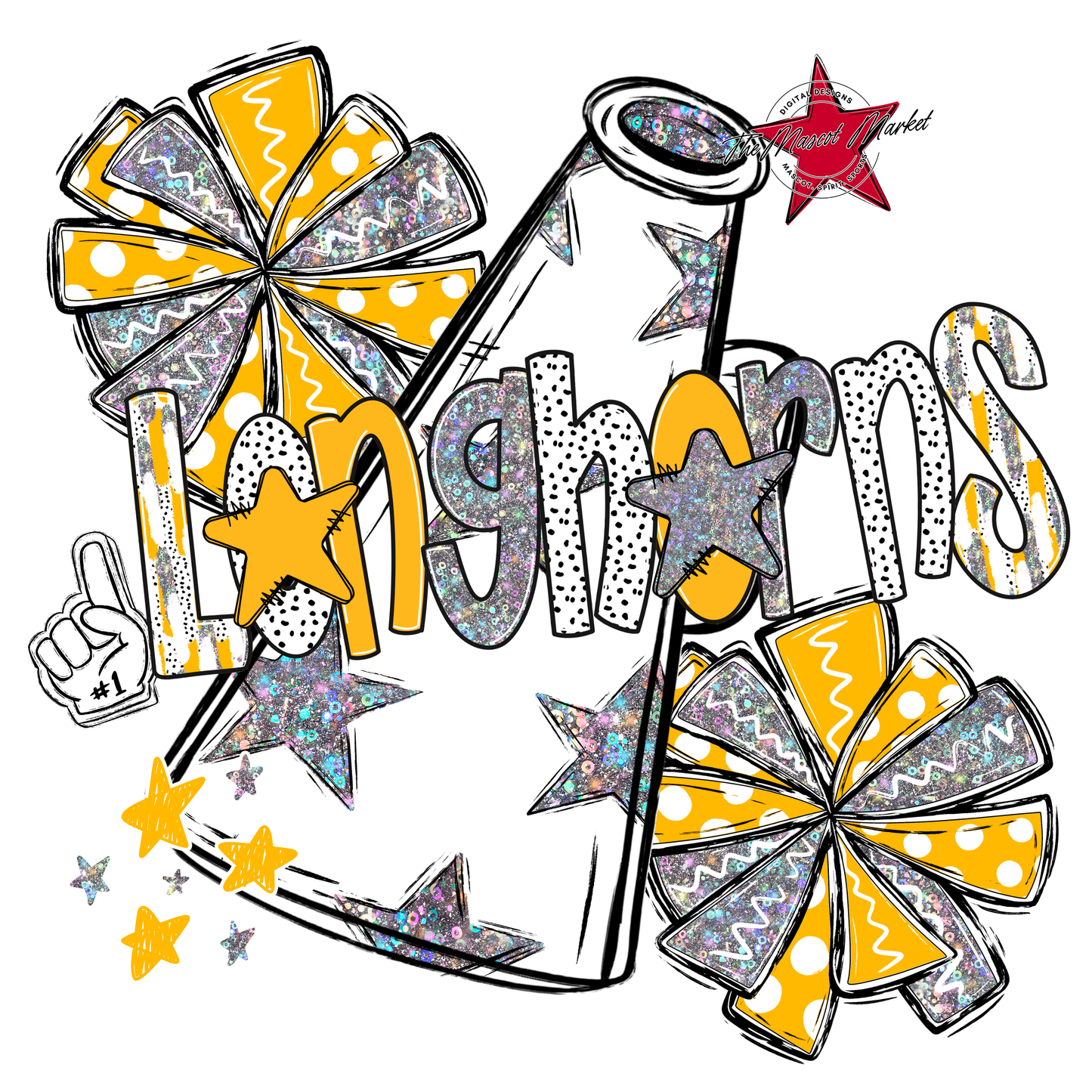 Longhorns Cheer Megaphone Scrape-Yellow