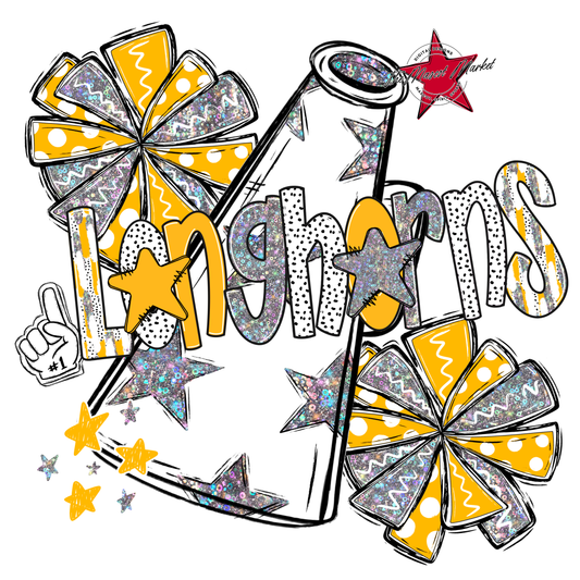 Longhorns Cheer Megaphone Scrape-Yellow