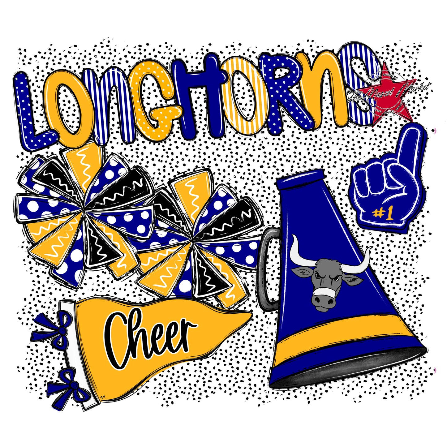 Longhorns Cheer Spirit-Blue & Yellow
