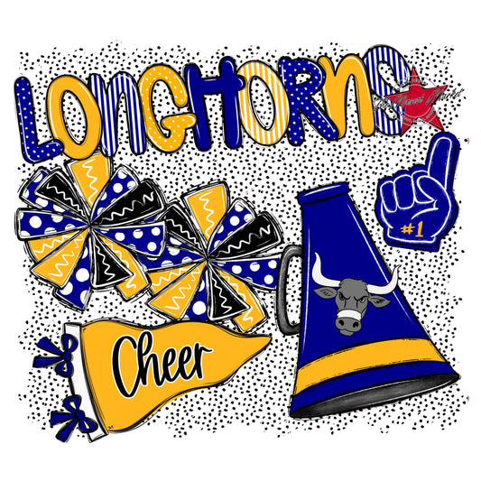 Longhorns Cheer Spirit-Blue & Yellow