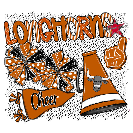 Longhorns Cheer Spirit-Burnt Orange