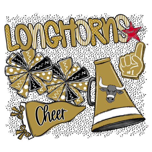 longhorns Cheer Spirit-Gold