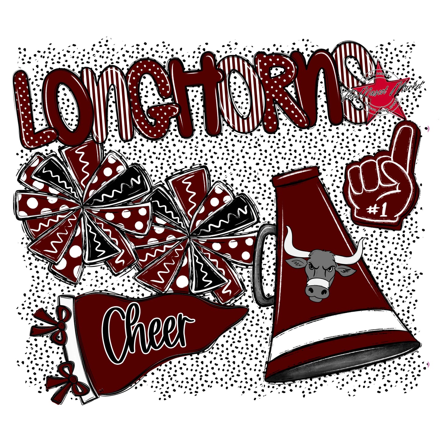 Longhorns Cheer Spirit-Maroon