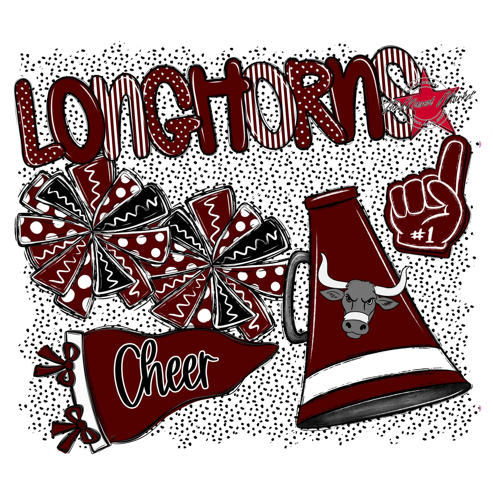 Longhorns Cheer Spirit-Maroon