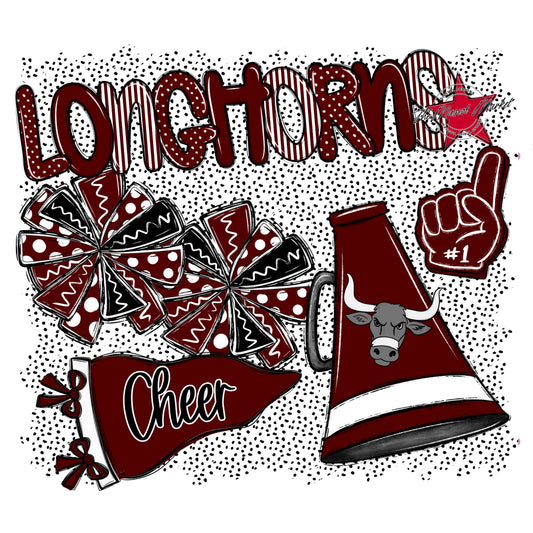 Longhorns Cheer Spirit-Maroon