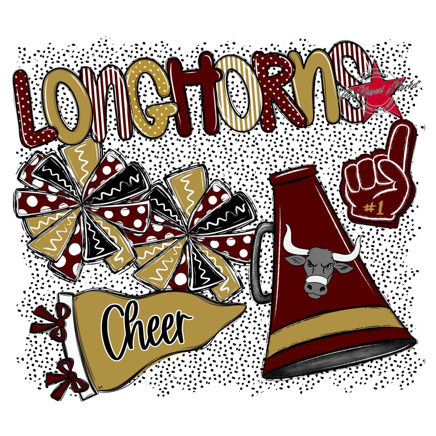 Longhorns Cheer Spirit-Maroon & Gold